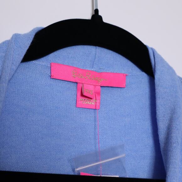 LILLY PULITZER NEW Danique Coolmax Open Cardigan Heathered Blue Peri Women's 2XS - Picture 14 of 15